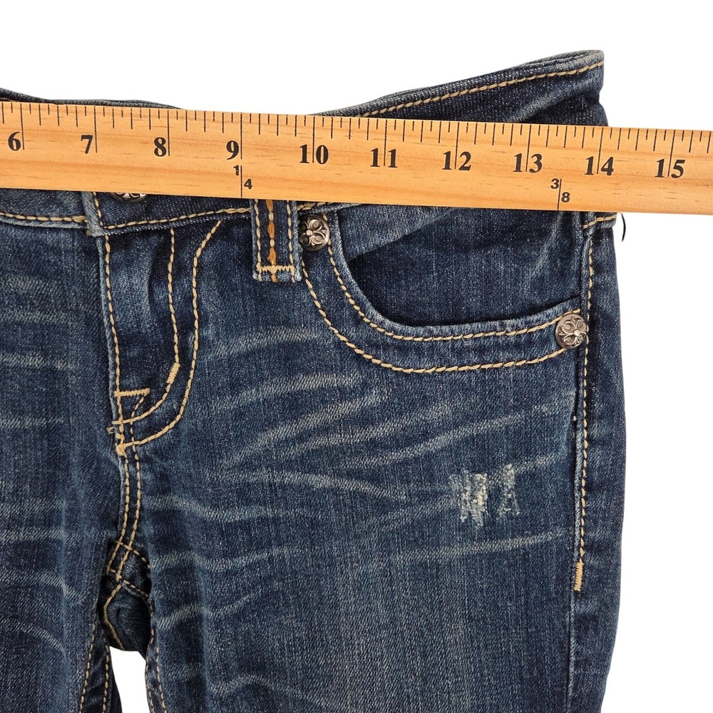 Miss Me Bootcut Jeans 26 Blue Cow Print Pockets Cowgirl Western Y2K - Picture 6 of 10